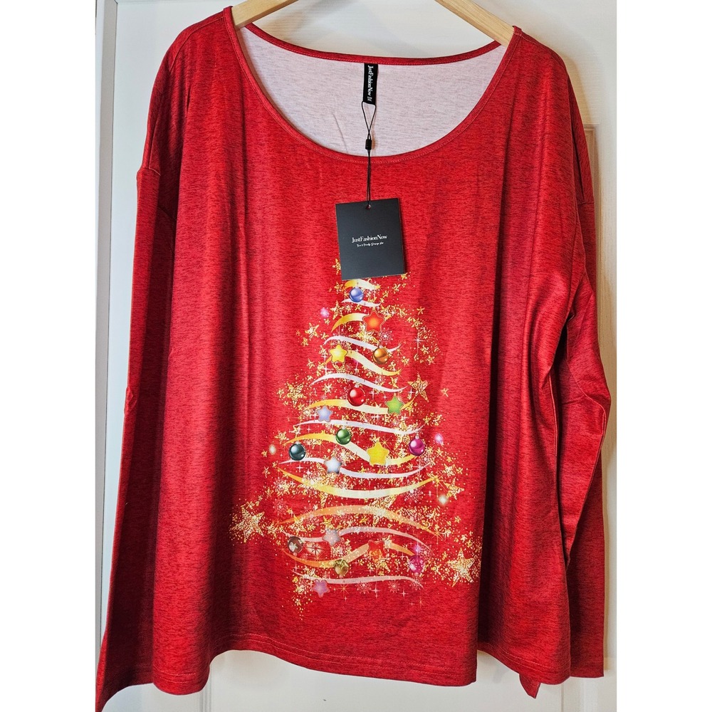 Noracora Christmas Shirt Pants Set Red Tree Top Reindeer Pants Plus Size 3XL NWT